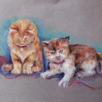 MCWEBBER Kittens at Play - Pastel